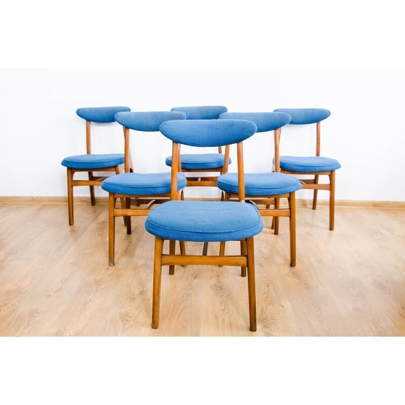 Ensemble de 6 chaise à repas en hêtre par Rajmund Teofil Hałas,1960