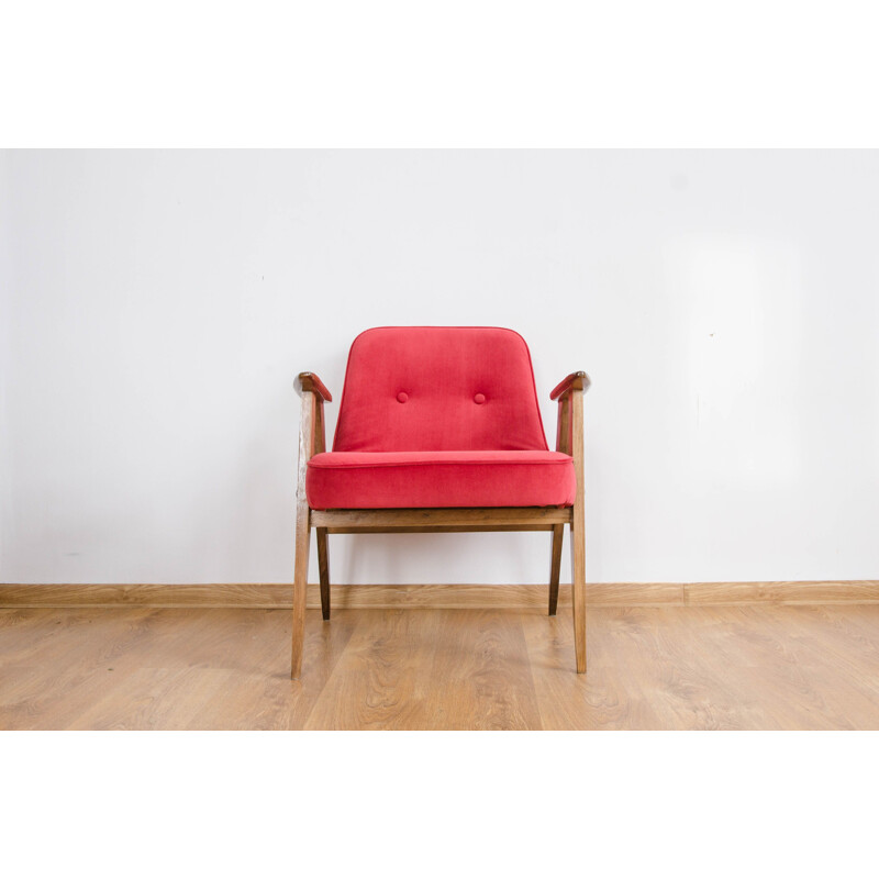 Vintage armchair in beechwood model 366 by Józef Chierowski,1960