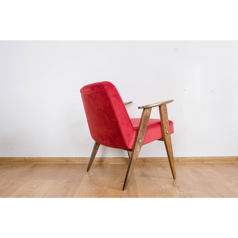 Vintage armchair in beechwood model 366 by Józef Chierowski,1960