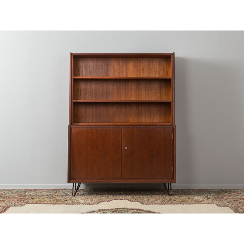 Vintage scandinavian highboard in teak and steel 1950