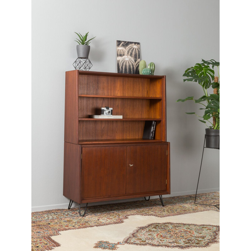 Vintage scandinavian highboard in teak and steel 1950