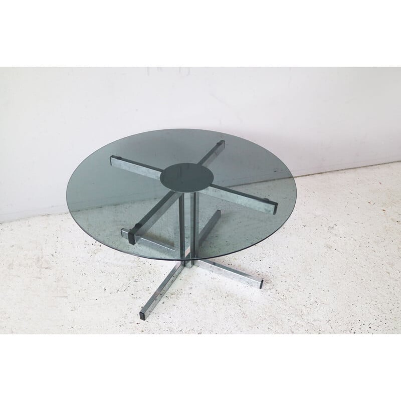 Vintage italian coffee table in smoked glass 1970