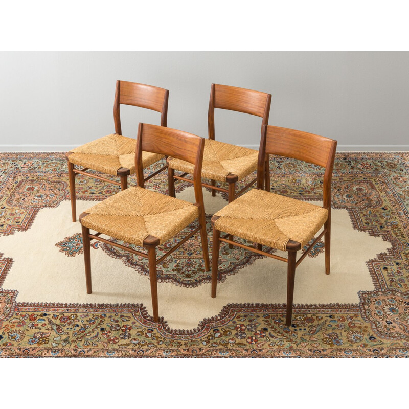 Set of 4 vintage 351 chairs for Wilkhahn in teakwood 1950