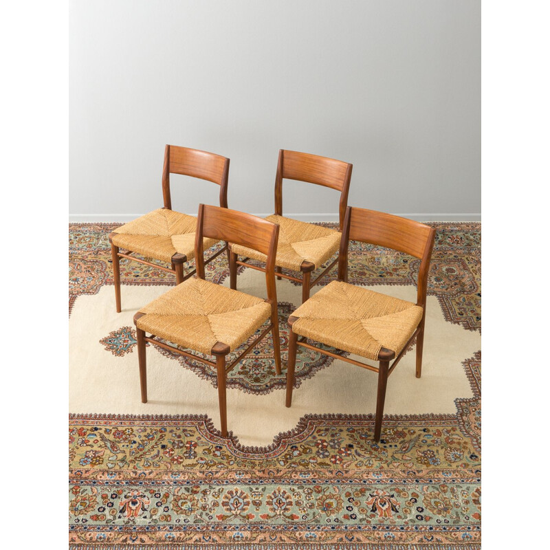 Set of 4 vintage 351 chairs for Wilkhahn in teakwood 1950