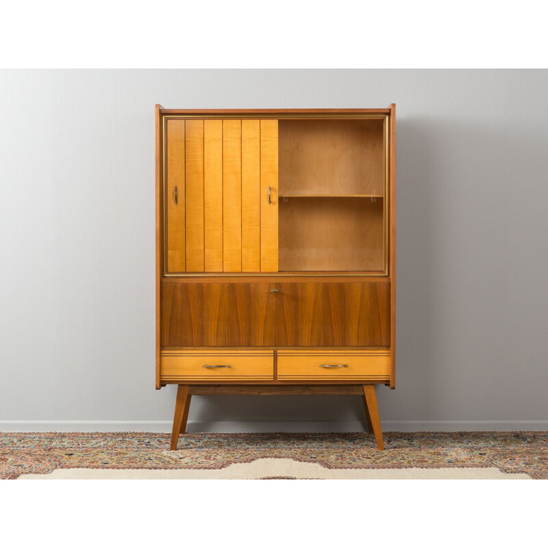 Vintage german cabinet with a showcase 1950s