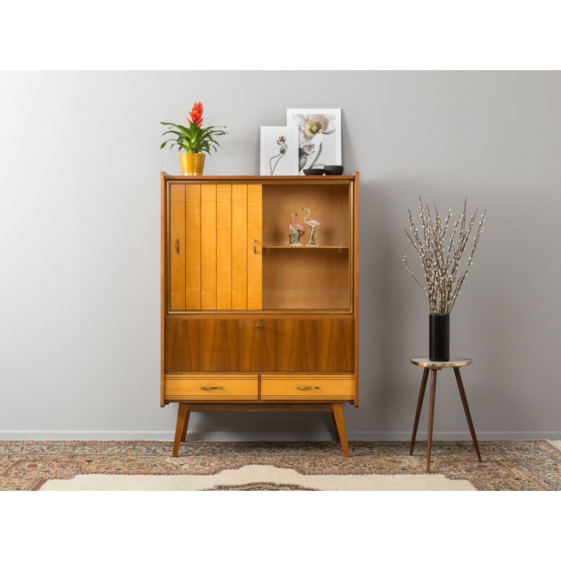 Vintage german cabinet with a showcase 1950s