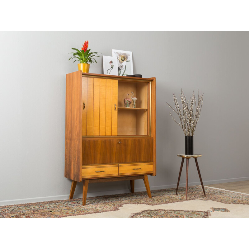 Vintage german cabinet with a showcase 1950s