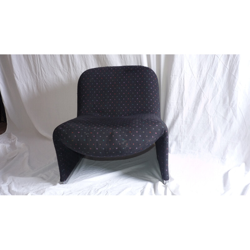 Alky armchair in black fabric and steel, Giancarlo PIRETTI - 1970s