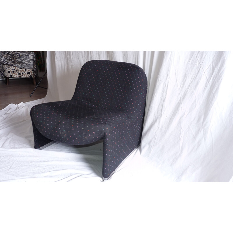 Alky armchair in black fabric and steel, Giancarlo PIRETTI - 1970s
