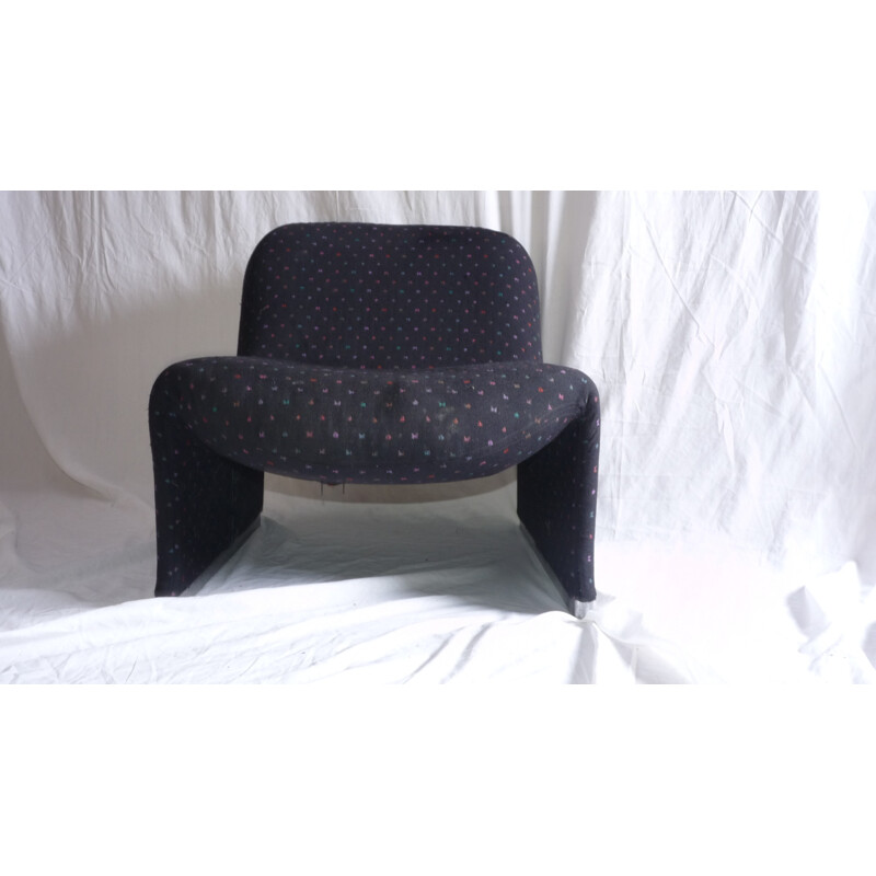 Alky armchair in black fabric and steel, Giancarlo PIRETTI - 1970s