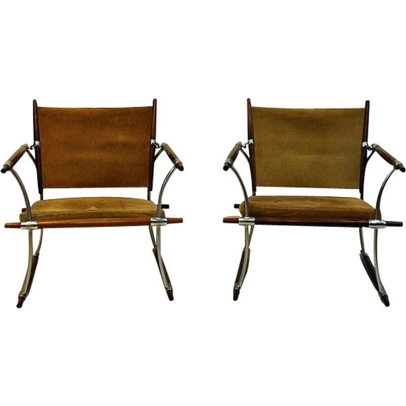 Pair of Stokke armchairs by Jens H. Quistgaard, Nissen, Denmark 1966