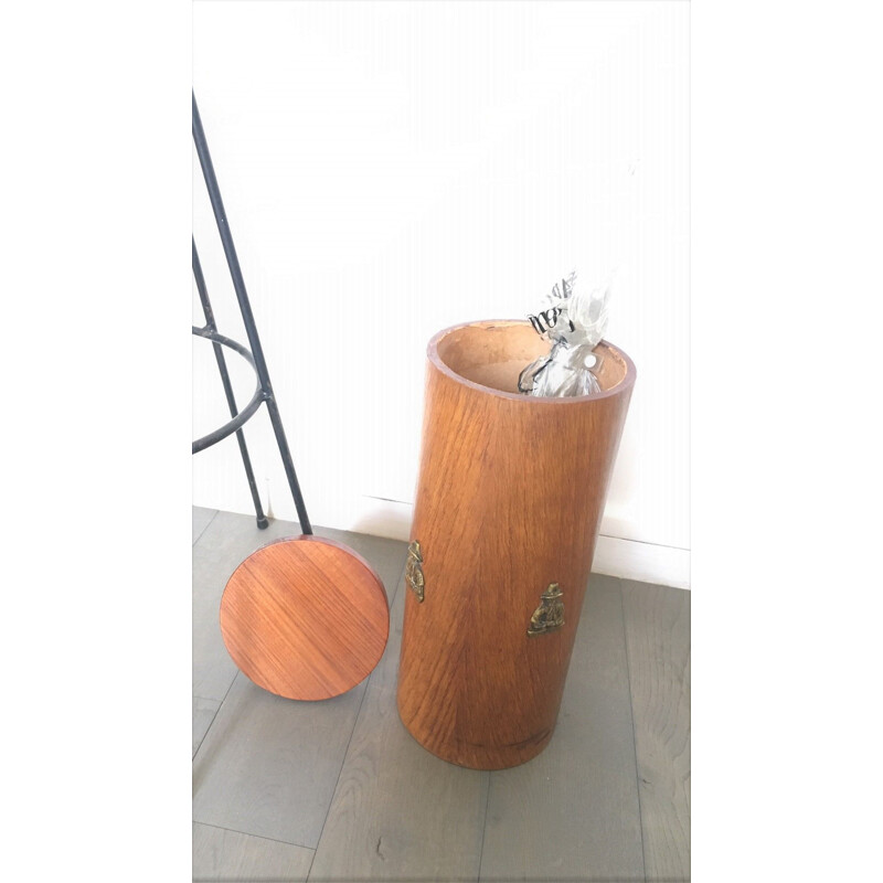 Vintage teak umbrella stand