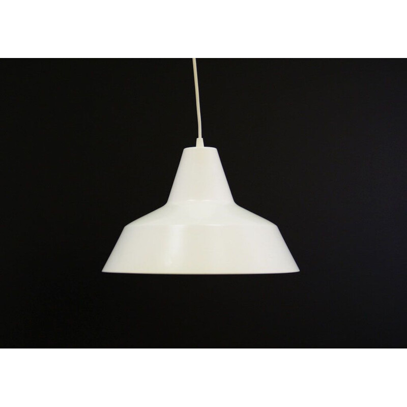 Vintage Danish white hanging lamp