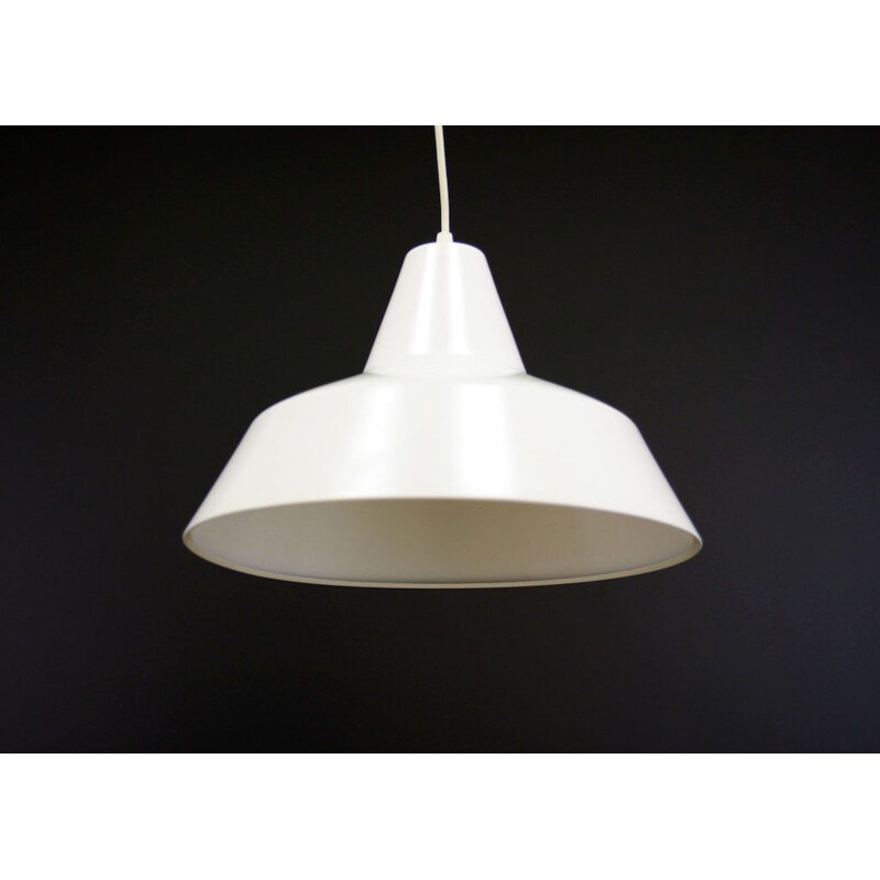 Vintage Danish white hanging lamp