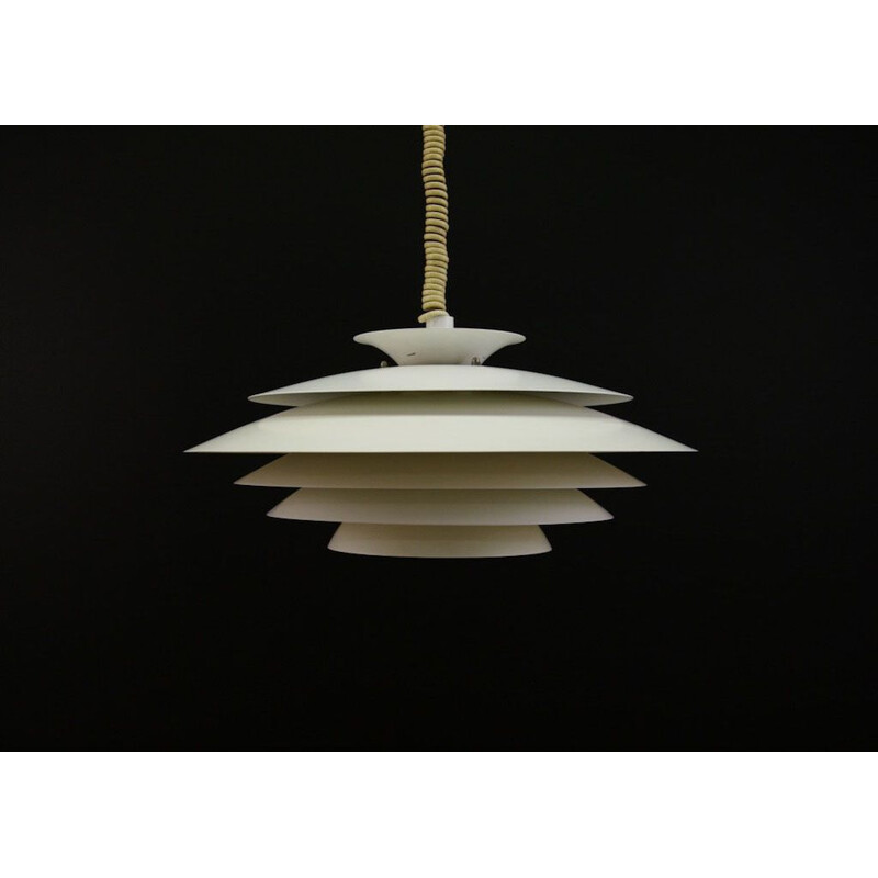 Vintage hanging lamp white Scandinavian 1960-70s