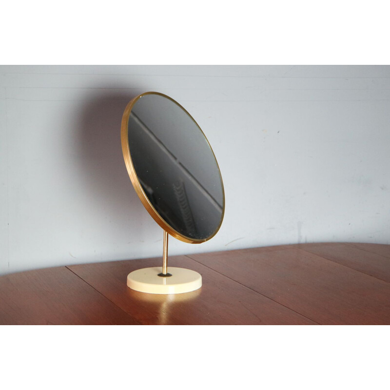 Vintage mirror for table in brass and plastic UK 1970s