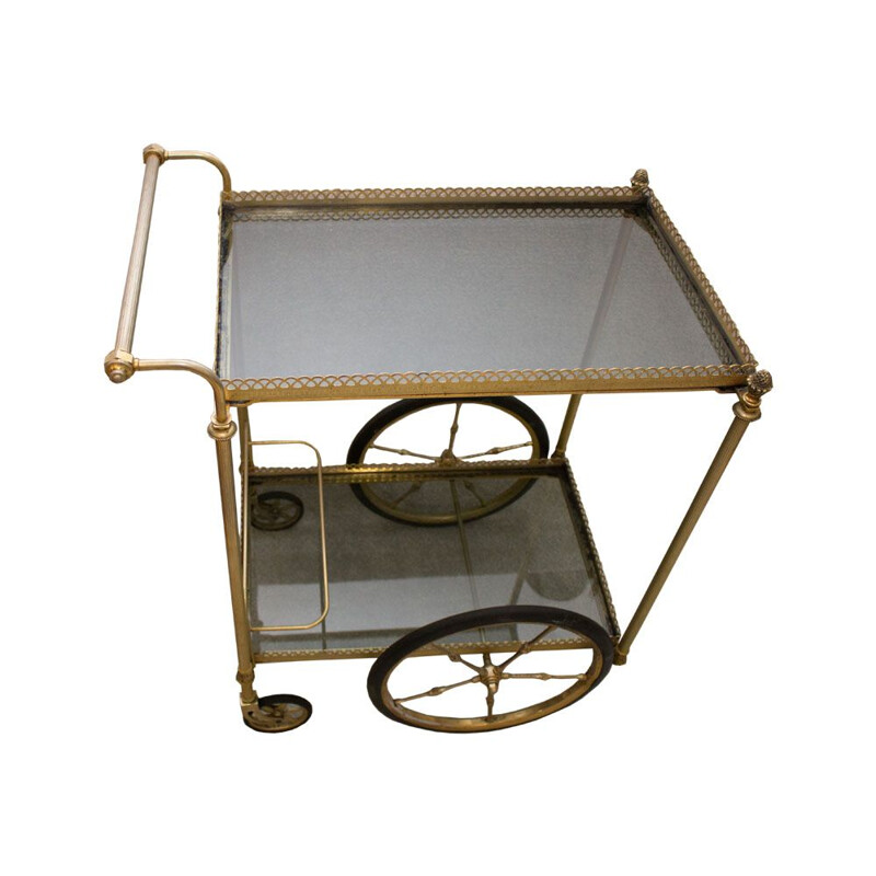 Vintage Serving Bar Cart in Brass French 1960s