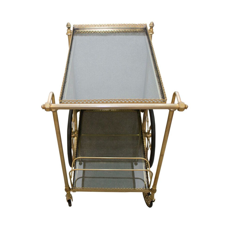 Vintage Serving Bar Cart in Brass French 1960s