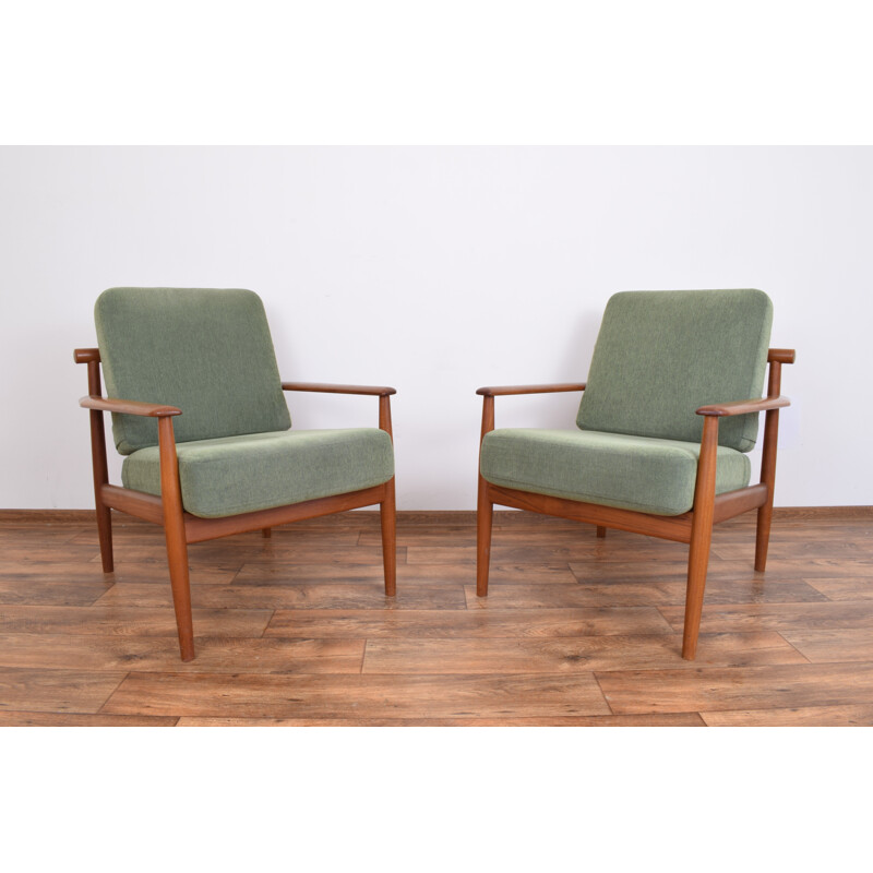 Ensemble de 2 fauteuils vintage en teck par Arne Vodder, danois années 1960