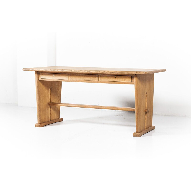 Vintage dining table in Oak by Bas Van Pelt for Ems Overschie 1930s