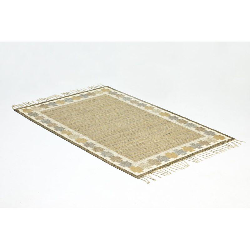 Tapis vintage en tissage plat suédois par Ingegerd Silow, 1950