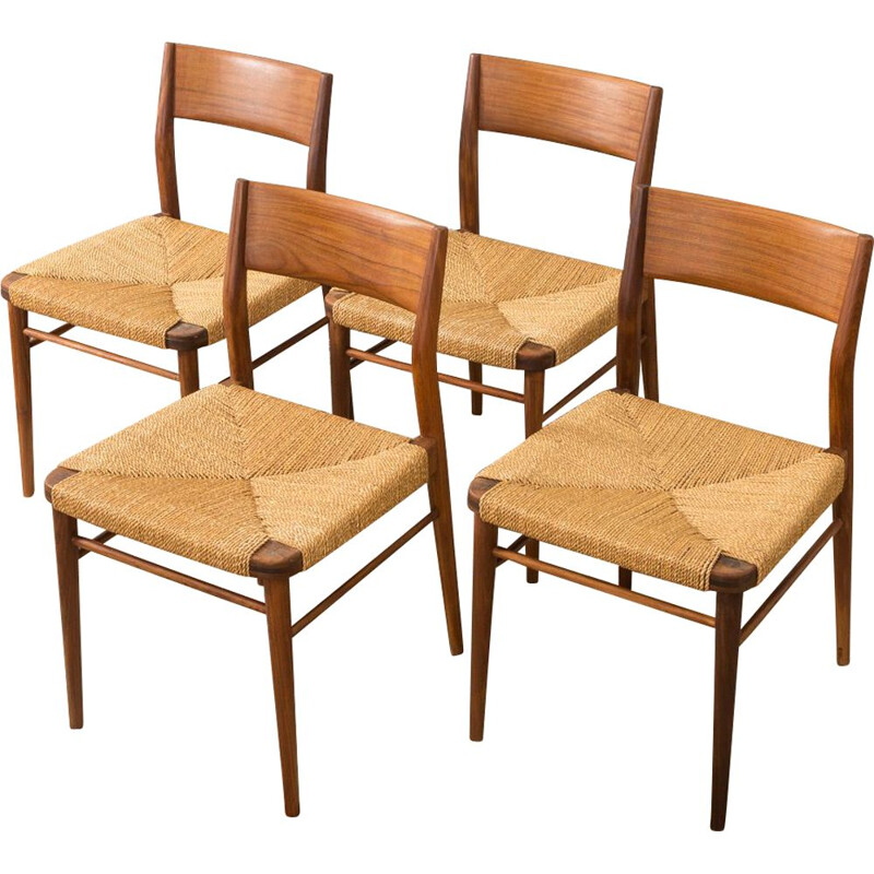 Ensemble de 4 chaises vintage 351 pour Wilkhahn en teck 1950