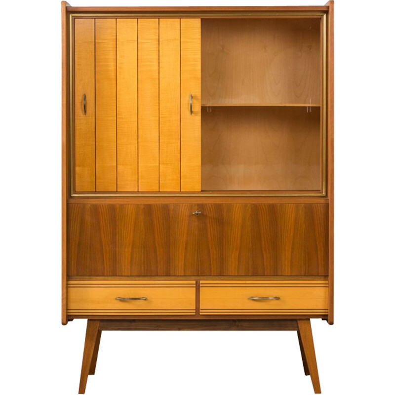 Vintage german cabinet with a showcase 1950s