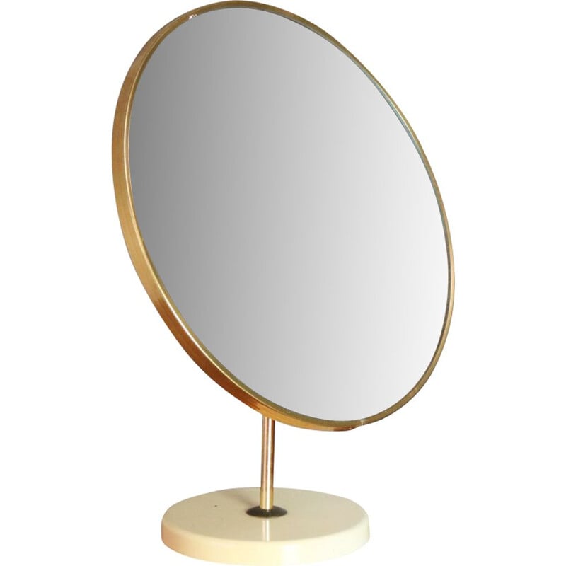 Vintage mirror for table in brass and plastic UK 1970s