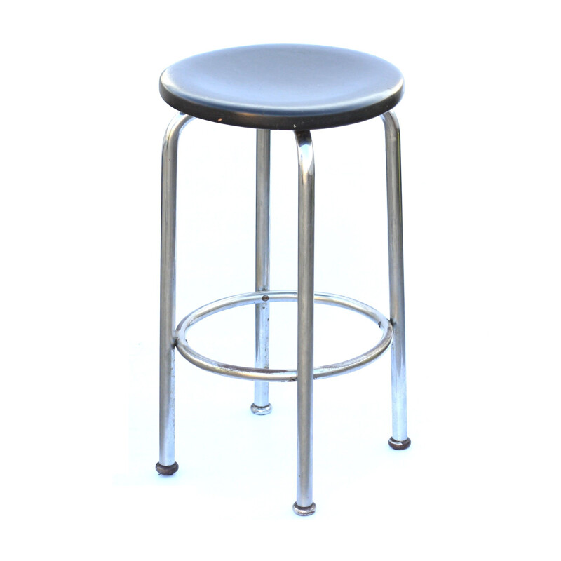 Black Functionalist Barstool 1940s