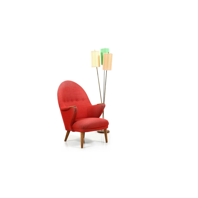 Early red danish Lounge Chair from the 1950s