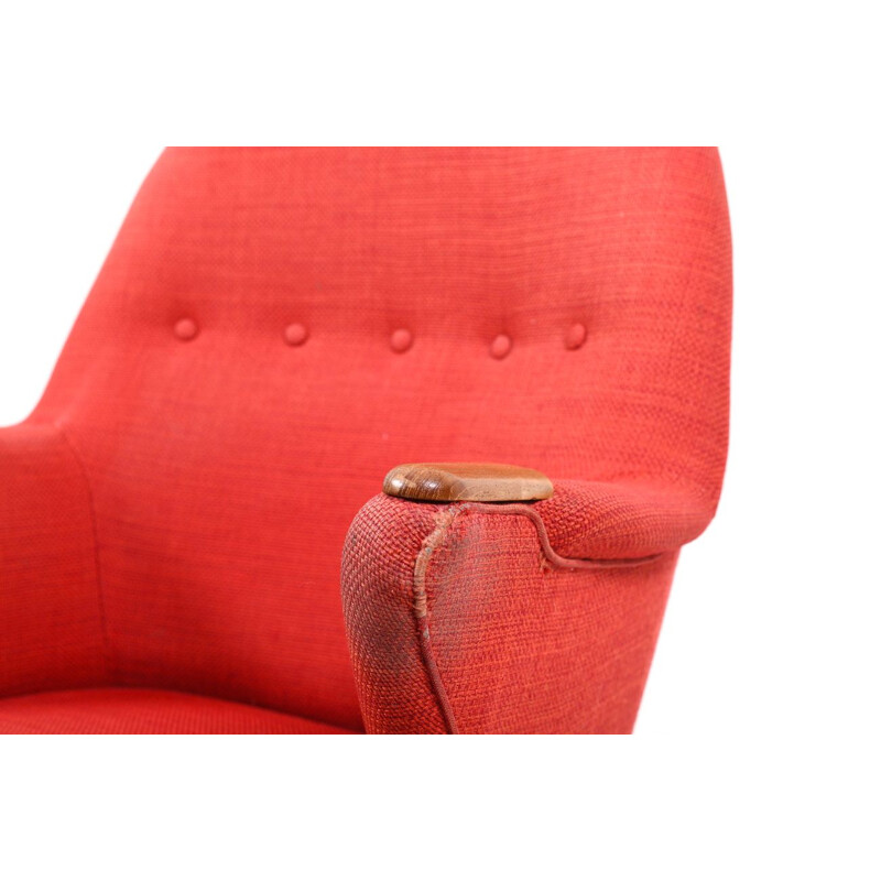 Early red danish Lounge Chair from the 1950s