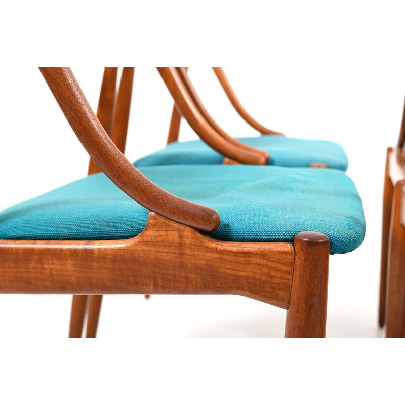 Set of 6 vintage dining chairs in teak by Johannes Andersen, model 16,1950