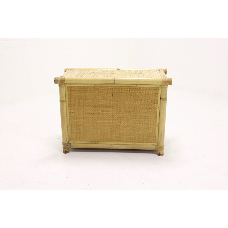 Vintage highboard in rattan and bamboo from the 70s