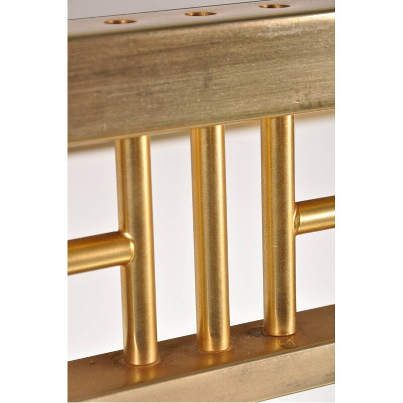 Vintage smoked glass shelf creating a wonderful luxurious style in brass and smoked glass, Belgian 1970