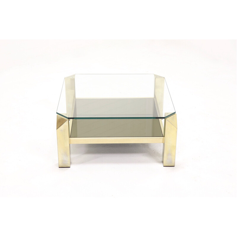 Vintage golden  coffee table by Belgo Chrome,1970