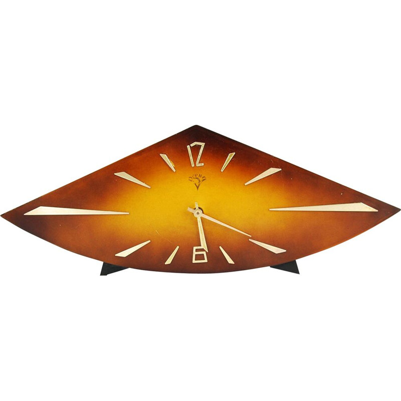 Vintage Mechanical fireplace clock by the USSR Vesna, 1950s.