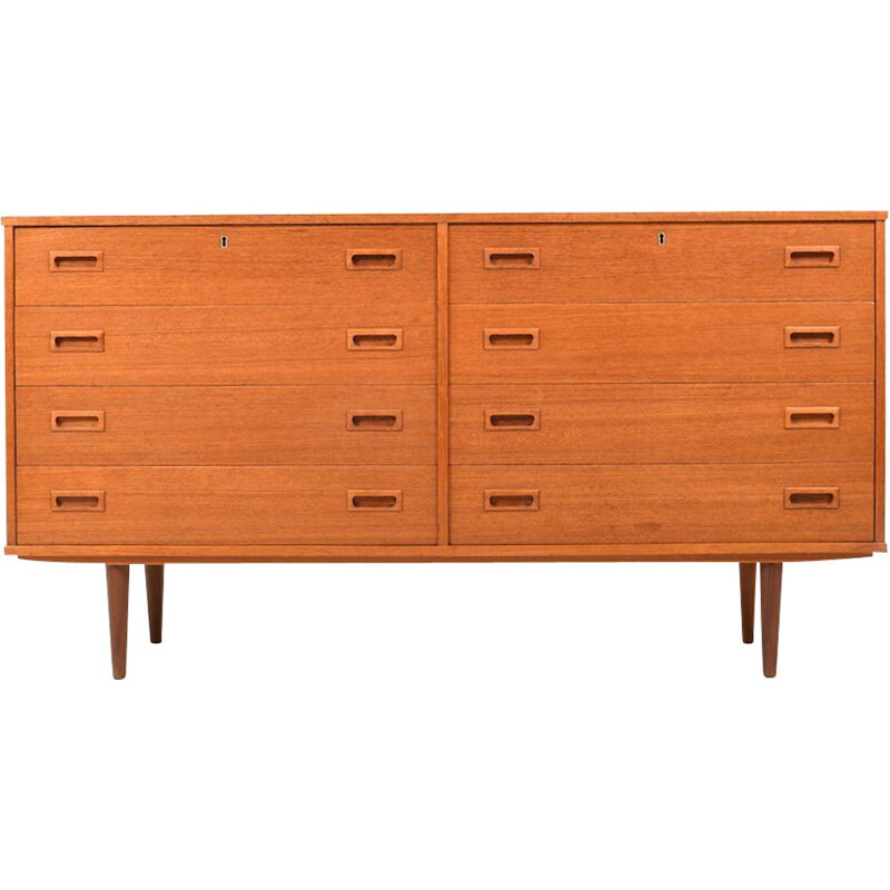 Vintage danish sideboard in teak with 8 drawers,1960