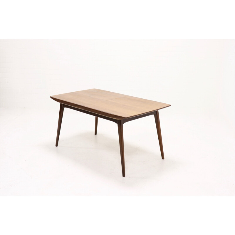 Vintage extendable dining table in teak by Louis van Teeffelen for Web,1950