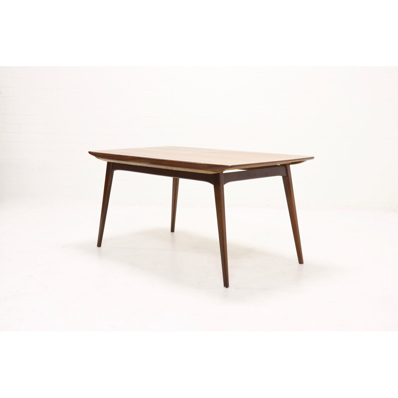 Vintage extendable dining table in teak by Louis van Teeffelen for Web,1950