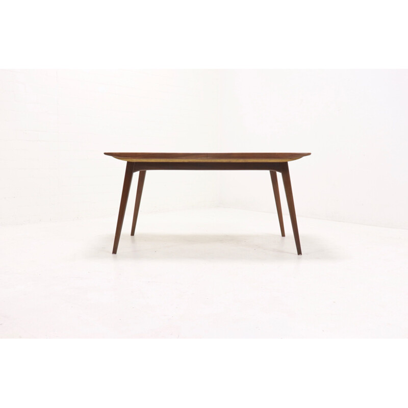 Vintage extendable dining table in teak by Louis van Teeffelen for Web,1950