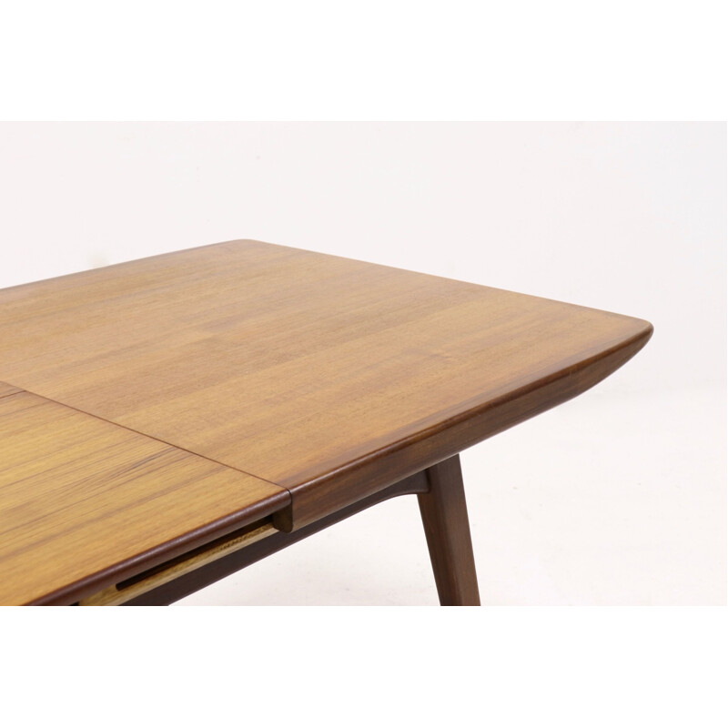 Vintage extendable dining table in teak by Louis van Teeffelen for Web,1950