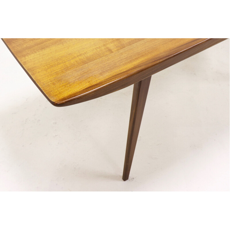 Vintage extendable dining table in teak by Louis van Teeffelen for Web,1950