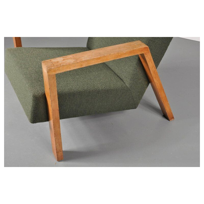 Vintage green armchair model  A-20 by Groep for Goed Wonen,1940