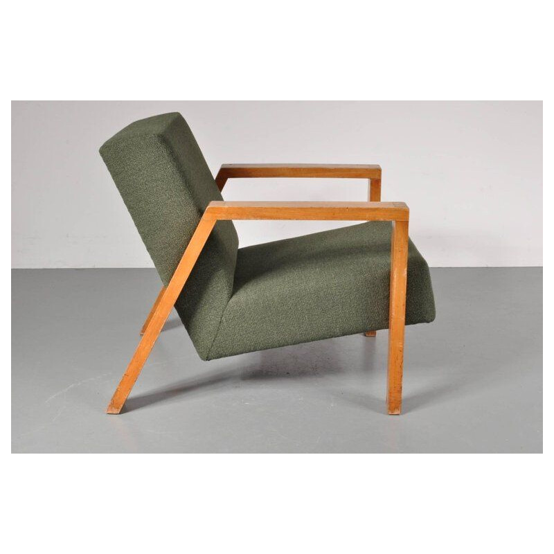 Groene vintage fauteuil model A-20 van Groep voor Goed Wonen,1940