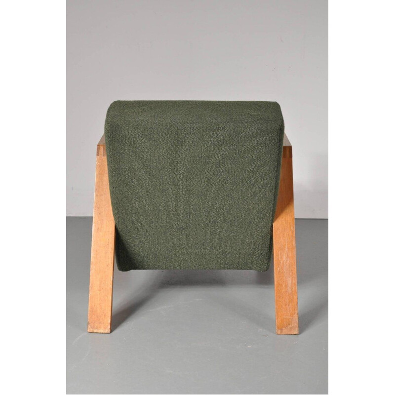 Groene vintage fauteuil model A-20 van Groep voor Goed Wonen,1940