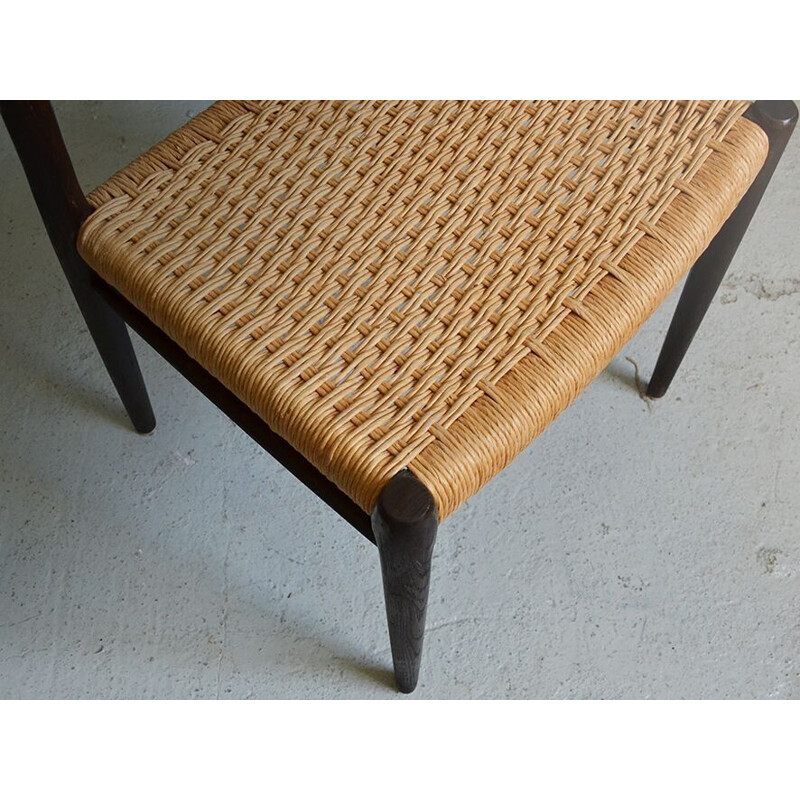 Suite de 4 chaises à repas vintage en chêne par Niels Moller, modèle 75,1960