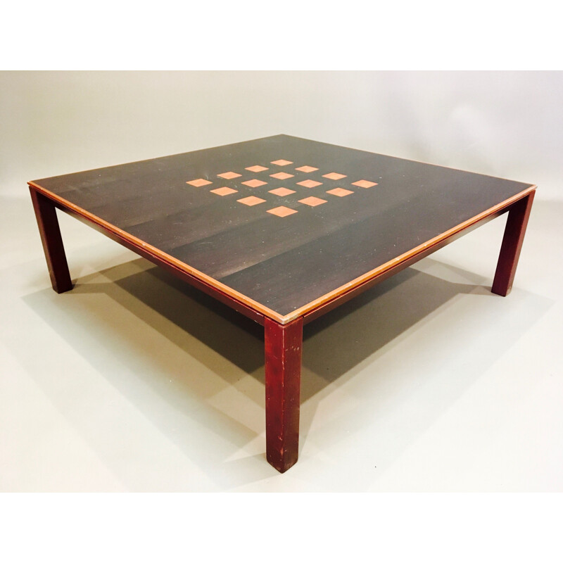 Vintage coffee table in mahogany and elm Scandinavian 