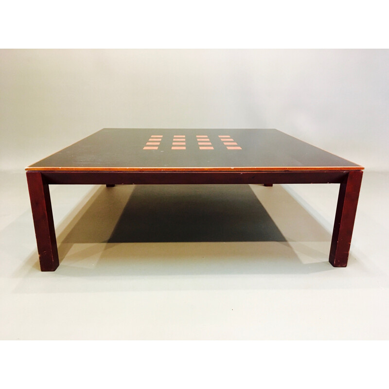 Vintage coffee table in mahogany and elm Scandinavian 