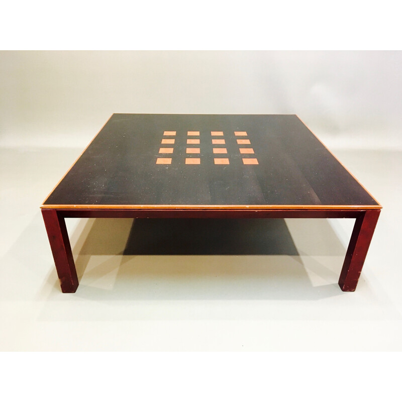 Vintage coffee table in mahogany and elm Scandinavian 