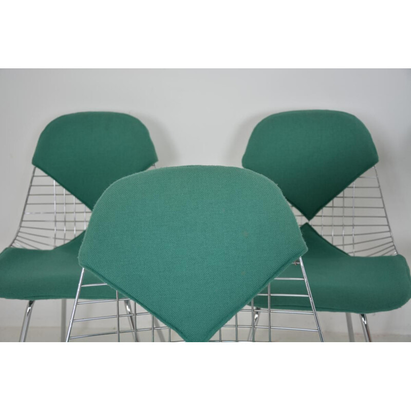 Set of 6 vintage Bikini chairs for Herman Miller in green fabric 1970